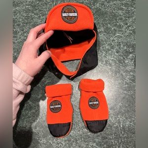 🏍️Baby Harley Davidson Hat & Mittens🏍️
